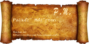 Palkó Márton névjegykártya