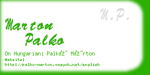 marton palko business card